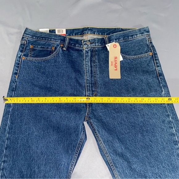 Levi's® Men's 505 Straight Leg Regular Fit Jeans - Dark Blue 40x32 - Picture 15 of 16